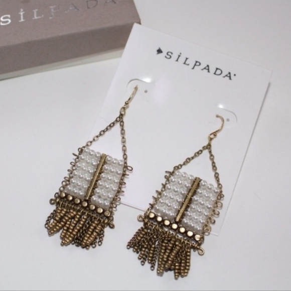 Silpada Jewelry - Silpada Gold and White Fringe Earrings